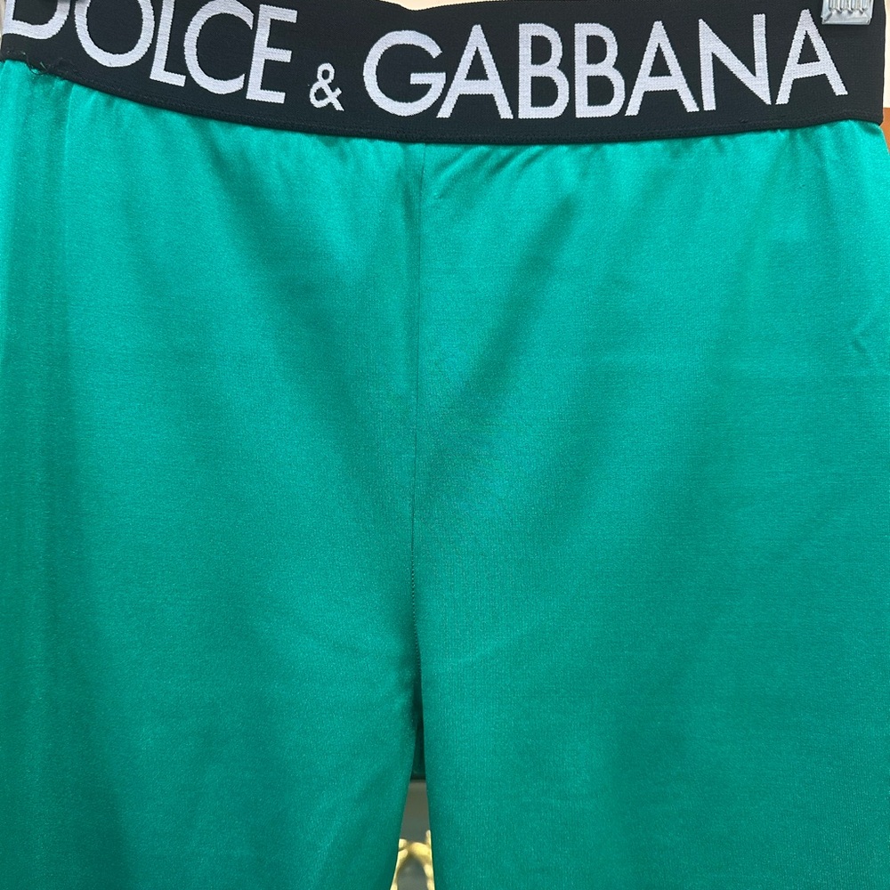 Dolce & Gabbana Teal leggings with Black Waistband Size 40